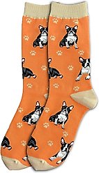 E&S PETS Boston Terrier Full Body Socks, Orange, one size