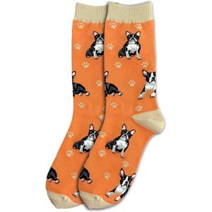 E&S PETS Boston Terrier Full Body Socks, Orange, one size