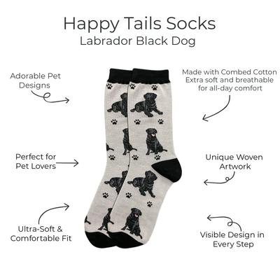 Show full view: E&S PETS Black Labrador Full Body Socks, Grey, one size slide 2 of 4