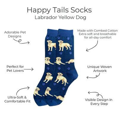 Show full view: E&S PETS Yellow Labrador Full Body Socks, Blue, one size slide 2 of 4