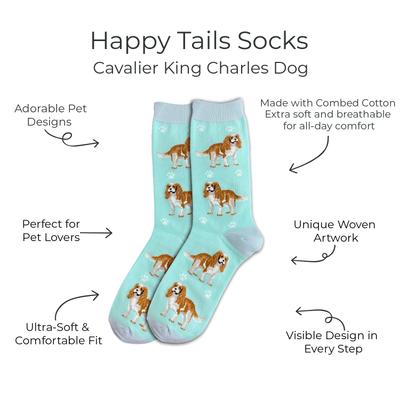 Show full view: E&S PETS Cavalier King Charles Full Body Socks, Teal, one size slide 2 of 4
