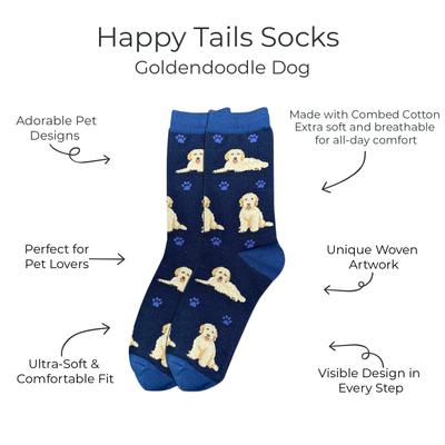 Show full view: E&S PETS Goldendoodle Full Body Socks, Blue, one size slide 2 of 5