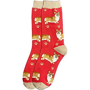E&S PETS Corgi Full Body Socks, Red, one size