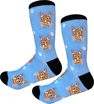 Show full view: E&S PETS Orange Tabby Sock Daddy, Blue, one size slide 4 of 4