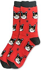E&S PETS Black & White Cat Sock Daddy, Red, one size