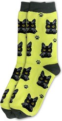 E&S PETS Black Cat Sock Daddy, Green, one size
