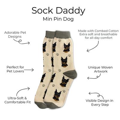 Show full view: E&S PETS Min Pin Sock Daddy, Cream, one size slide 2 of 4