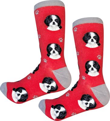 Show full view: E&S PETS Black Shih Tzu Sock Daddy, Peach, one size slide 4 of 4