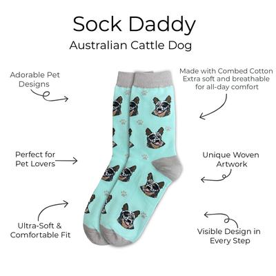 Show full view: E&S PETS Australian Cattle Dog Sock Daddy, Teal, one size slide 2 of 4