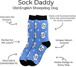 E&S PETS Old English Sheepdog Sock Daddy, Light Blue, one size slide 2 of 4