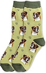 E&S PETS Uncropped Boxer Sock Daddy, Green, one size