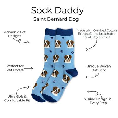 Show full view: E&S PETS Saint Bernard Sock Daddy, Light Blue, one size slide 2 of 4