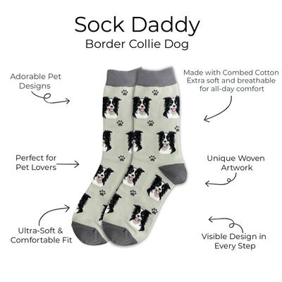 Show full view: E&S PETS Border Collie Sock Daddy, Grey, one size slide 2 of 4