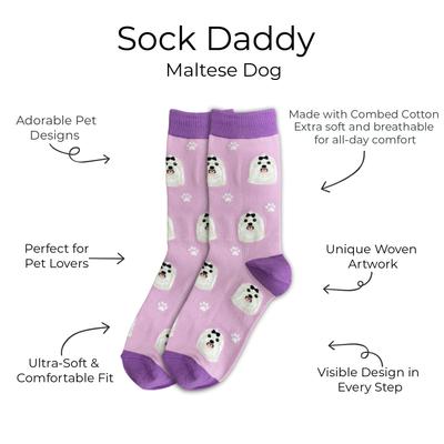 Show full view: E&S PETS Maltese Sock Daddy, Pink, one size slide 2 of 4