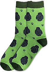E&S PETS Black Poodle Sock Daddy, Green, one size
