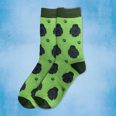 Show full view: E&S PETS Black Poodle Sock Daddy, Green, one size slide 3 of 3