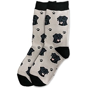 E&S PETS Black Labrador Sock Daddy, Grey, one size