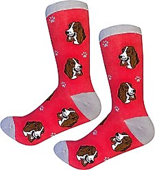 E&S PETS Basset Hound Sock Daddy, Coral, one size slide 2 of 4