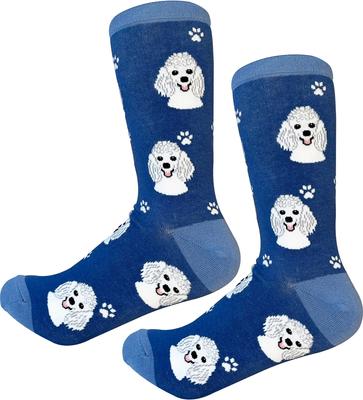 Show full view: E&S PETS White Poodle Sock Daddy, Light Blue, one size slide 4 of 4