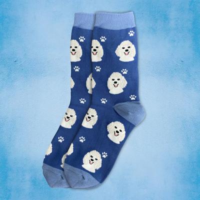 Show full view: E&S PETS White Poodle Sock Daddy, Light Blue, one size slide 3 of 4