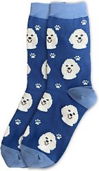 E&S PETS White Poodle Sock Daddy, Light Blue, one size