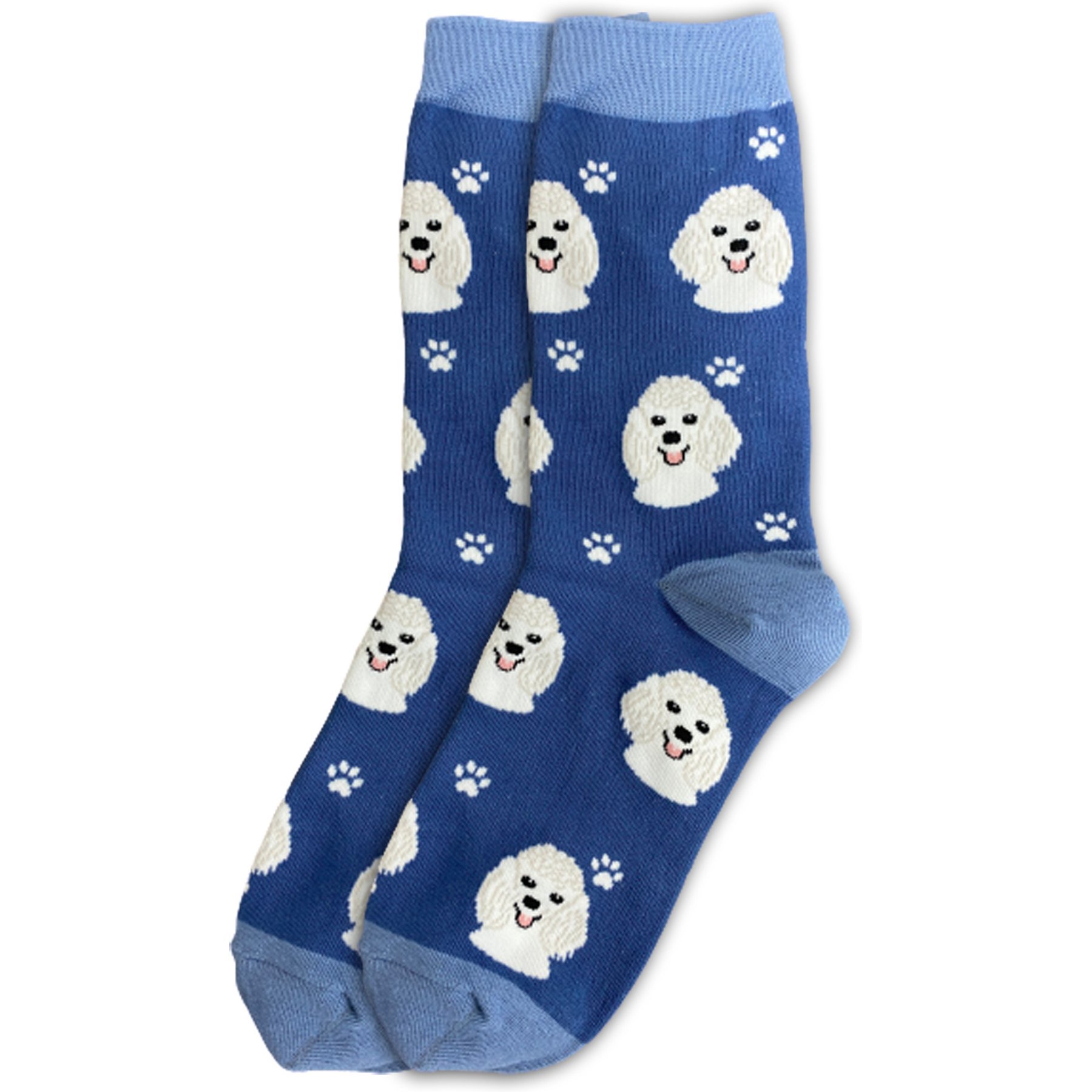E&S PETS White Poodle Sock Daddy, Light Blue, one size