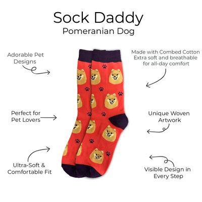 Show full view: E&S PETS Pomeranian Sock Daddy, Red, one size slide 2 of 4