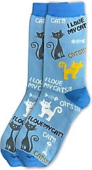E&S PETS Valentine's Day I Love My Cat Sock Daddy, Light Blue, one size