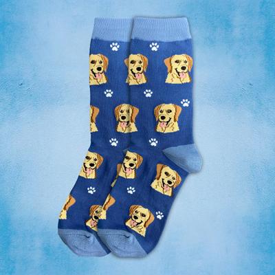 Show full view: E&S PETS Yellow Labrador Sock Daddy, Blue, one size slide 3 of 4