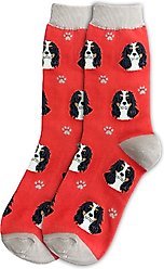 E&S PETS Cavalier King Charles Tri ColorSock Daddy, Red, one size