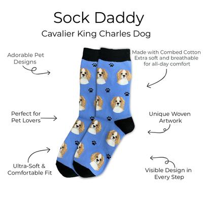 Show full view: E&S PETS Cavalier King Charles Sock Daddy, Light Blue, one size slide 2 of 4