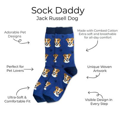 Show full view: E&S PETS Jack Russell Sock Daddy, Blue, one size slide 2 of 4