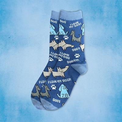 Show full view: E&S PETS Valentine's Day I Love My Mutt Sock Daddy, Blue, one size slide 4 of 5