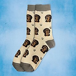 E&S PETS Black Dachshund Sock Daddy, Cream, one size slide 2 of 4