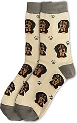 E&S PETS Black Dachshund Sock Daddy, Cream, one size