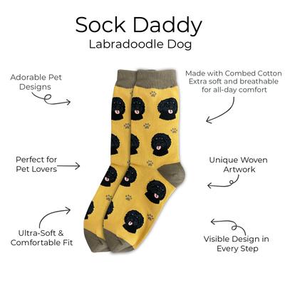 Show full view: E&S PETS Black Labradoodle Sock Daddy, Orange, one size slide 2 of 4