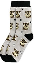 E&S PETS Uncropped Schnauzer Sock Daddy, Grey, one size