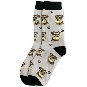 E&S PETS Uncropped Schnauzer Sock Daddy, Grey, one size