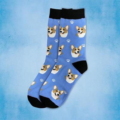 Show full view: E&S PETS Welsh Corgi Sock Daddy, Blue, one size slide 3 of 4
