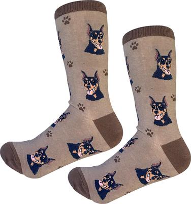 Show full view: E&S PETS Doberman Sock Daddy, Brown, one size slide 4 of 4