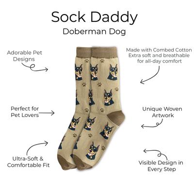 Show full view: E&S PETS Doberman Sock Daddy, Brown, one size slide 2 of 4