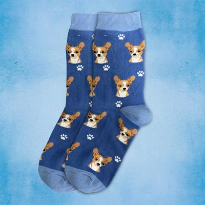 Show full view: E&S PETS Fawn Chihuahua Sock Daddy, Blue, one size slide 3 of 4