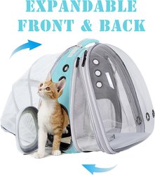 Halinfer Hard-Sided Space Capsule Astronaut Clear Bubble Window Airline-Approved Cat Backpack Carrier with Front & Back Dual Extension, 16.5 x 15 x 13-in, Green slide 2 of 6