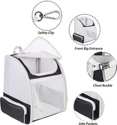 Halinfer Soft-Sided Airline-Approved Breathable Small Dog & Cat Carrier Backpack, 16.5 x 12.5 x 11.5-in, Black slide 2 of 6