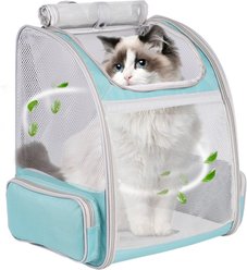 Halinfer Soft-Sided Airline-Approved Breathable Small Dog & Cat Carrier Backpack, 16.5 x 12.5 x 11.5-in, Green