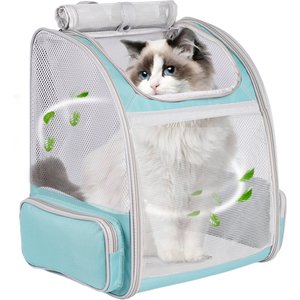 Halinfer Soft-Sided Airline-Approved Breathable Small Dog & Cat Carrier Backpack, 16.5 x 12.5 x 11.5-in, Green
