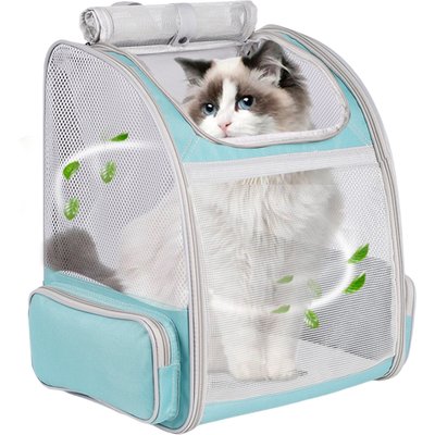 Halinfer Halinfer Soft-Sided Airline-Approved Breathable Small Dog & Cat Carrier Backpack, 16.5 x 12.5 x 11.5-in, Green