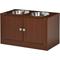 Show in main carousel: AOSTIRMOTOR PawHut Elevated Dog Bowl with Storage Cabinet, Brown, 2-cup slide 1 of 8
