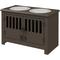 Show in main carousel: AOSTIRMOTOR PawHut Elevated Dog Bowl with Storage Cabinet, Espresso, 2-cup slide 1 of 9
