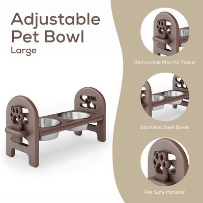 Show full view: AOSTIRMOTOR Elevated Dog Bowl, Brown, 2-cup slide 2 of 2